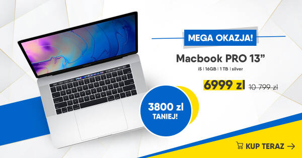 Macbook PRO 13" taniej aż o 3800 zł!