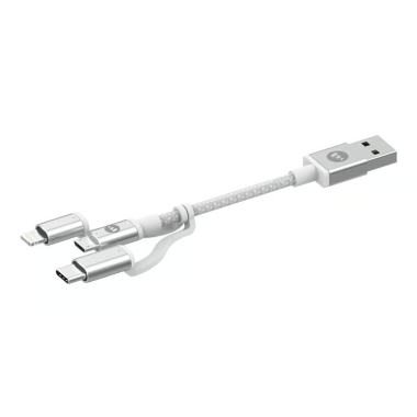 Kabel Mophie USB-A do microUSB, USB-C, lightning 1m - biały