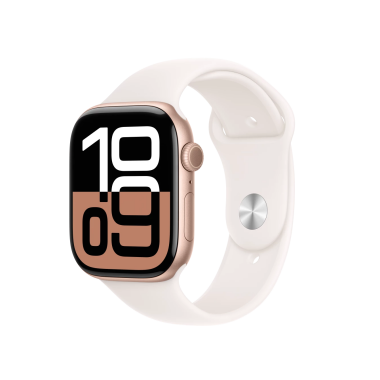 Apple Watch S10 46mm aluminium w kolorze różowe złoto z paskiem sportowym w kolorze różowym M/L