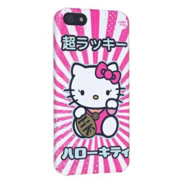 Etui do iPhone 5/5S/SE Hello Kitty Japan Pop - różowe 