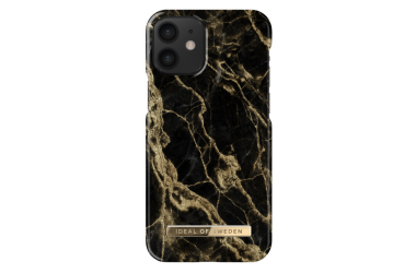 Etui do iPhone 12 mini iDeal Golden Smoke Marble - czarne