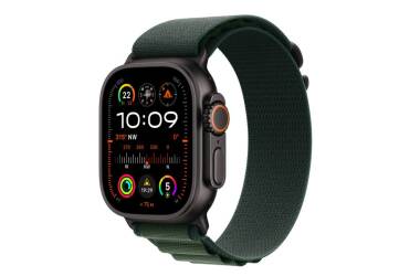 Apple Watch Ultra 2 49mm + Cellular tytan czarny z opaską Alpine w kolorze ciemno zielonym - Large