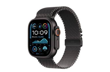 Apple Watch Ultra 2 49mm + Cellular tytan czarny z branzoletą mediolańską z tytanu w kolorze czarnym - Large