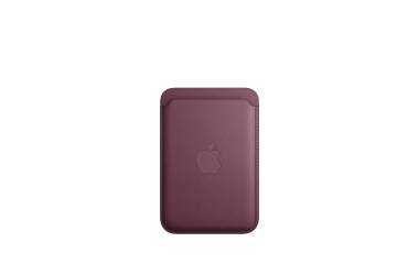 Portfel Apple z tkaniny FineWoven z MagSafe do iPhonea Find My - rubinowa morwa