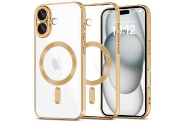 Etui do iPhone 16 Tech-Protect MagFlex MagSafe shiny gold - przezroczyste