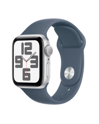 Apple Watch SE2 40mm aluminium w kolorze srebrnym z paskiem sportowym w kolorze sztormowego błękitu M/L - zdjęcie 1