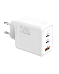 Ładowarka sieciowa TB 66W GaN 2x USB C + USB A Power Delivery - biała - zdjęcie 1