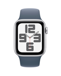 Apple Watch SE2 40mm aluminium w kolorze srebrnym z paskiem sportowym w kolorze sztormowego błękitu M/L - zdjęcie 2