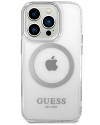 Etui do iPhone 14 Pro Max Guess Outline Silver MagSafe - przezroczysty - zdjęcie 1