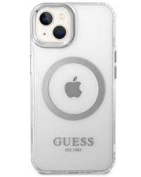 Etui do iPhone 14 Guess Outline Silver MagSafe - przezroczyste - zdjęcie 1