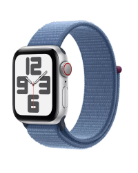 Apple Watch SE2 40mm + Cellular aluminium w kolorze srebrnym z opaską sportową w kolorze zimowego błękitu  - zdjęcie 1