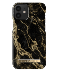 Etui do iPhone 12 mini iDeal Golden Smoke Marble czarne - zdjęcie 1