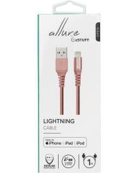 Kabel do iPhone/iPad eSTUFF Lightning to USB 1m - różowy  - zdjęcie 1