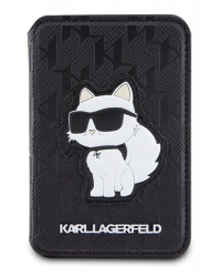 Portfel z MagSafe Karl Lagerfeld Saffiano Choupette Head Wallet Card Slot Black - czarny - zdjęcie 1