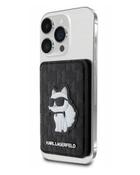 Portfel z MagSafe Karl Lagerfeld Saffiano Choupette Head Wallet Card Slot Black - czarny - zdjęcie 2