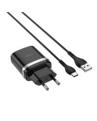 Ładowarka do iPhone/iPad HOCO C12Q z kablem USB C - czarna - zdjęcie 2