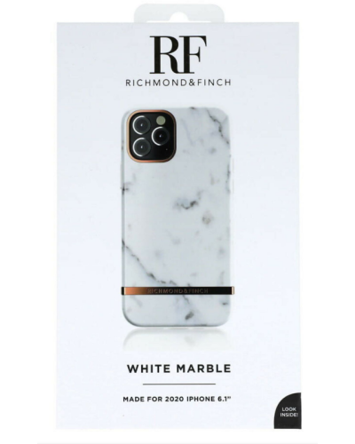 Warszawa Etui do iPhone 12/12 Pro Richmond Finch White Marble białe Luxury - zdjęcie 3