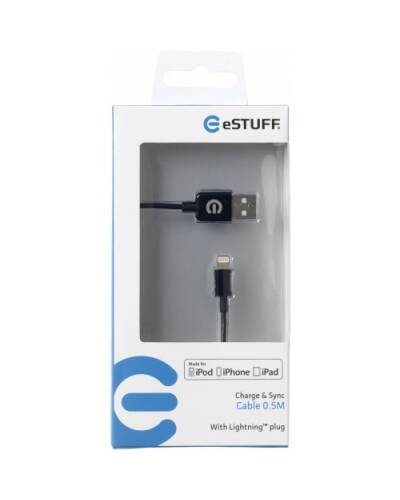 Kabel do iPhone/iPad eSTUFF Allure Lightning to USB 2m - czarny  - zdjęcie 1