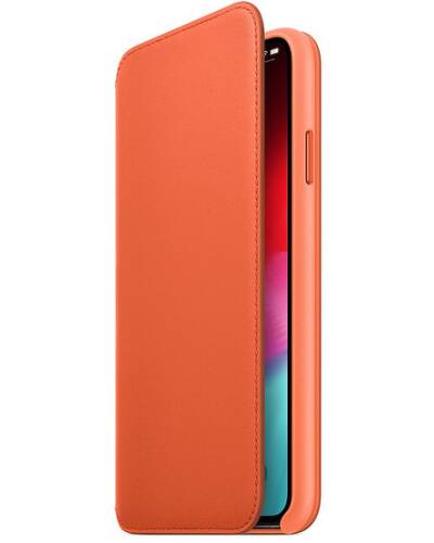 Etui do iPhone Xs Apple Leather Folio - oranż - zdjęcie 1