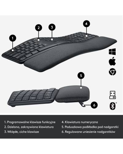 Rzeszów Klawiatura Logitech Ergo K860 US czarna - zdjęcie 3