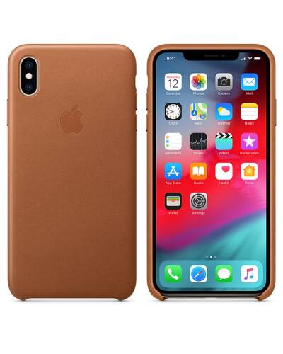 Etui do iPhone Xs Max Apple Leather Case - naturalny brąz - zdjęcie 3