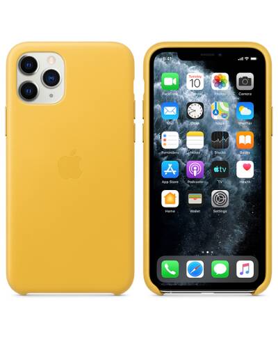 Etui do iPhone 11 Pro Apple Leather Case - soczysta cytryna - zdjęcie 3