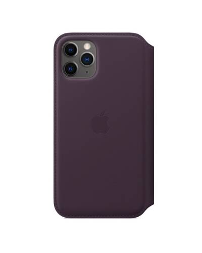 Skórzane etui folio do iPhone 11 Pro Apple - śliwkowe - zdjęcie 1