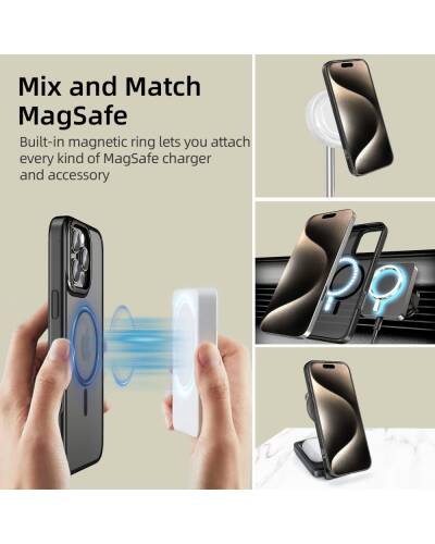 Etui do iPhone 16 Pro Max bezprzewodowe ładowanie Tech-Protect MagEdge MagSafe black - czarne - zdjęcie 4