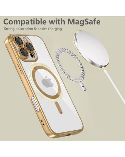 Etui do iPhone 16 Pro Kraków Tech-Protect MagFlex MagSafe clear gold - przezroczyste - zdjęcie 5