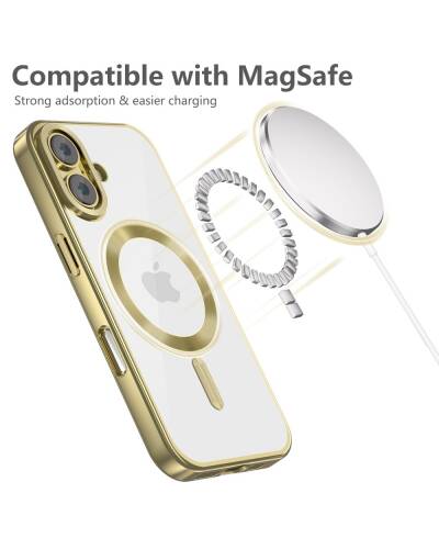 Etui do iPhone 16 Warszawa Tech-Protect MagFlex MagSafe satin gold - przezroczyste - zdjęcie 3