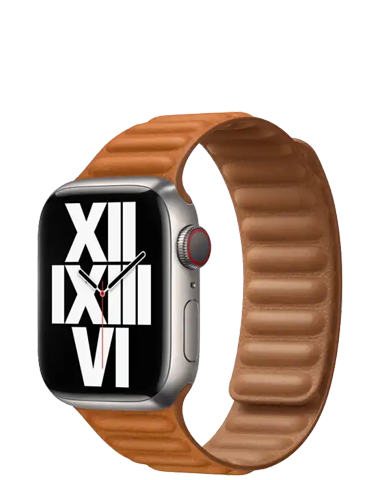 Apple pasek do Apple Watch 38/40/41 mm z karbowanej skóry rozmiar M/L - złocisty brąz