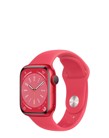 Apple Watch Series 8 45mm aluminium w kolorze czerwony z paskiem sportowym w kolorze czerwony